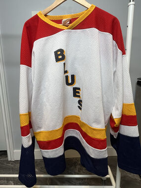 Vintage 90s Pro-Fit St Louis Blues Diagonal Text NHL Hockey Jersey #29 White Mes